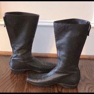 Prada black back zipper boots. Little damage, you can see on picture. Sell AS IS